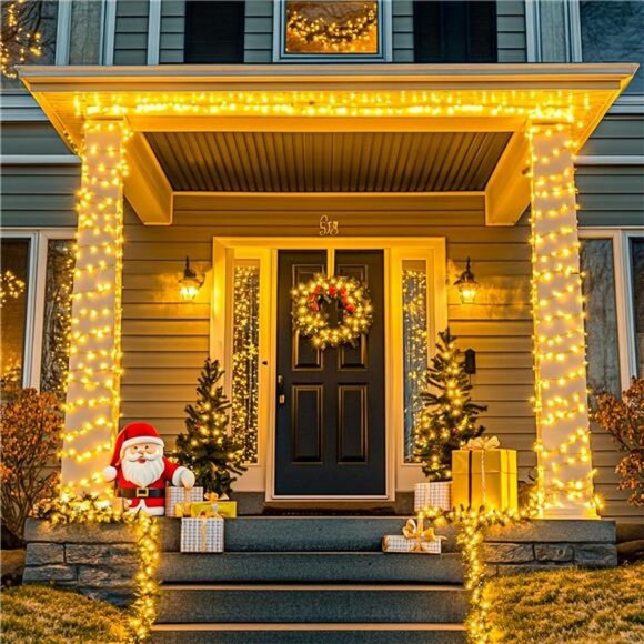 168FT 600 LED Christmas Lights Waterproof 8 Modes Indoor...